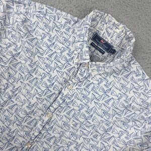 Vineyard Vines Mens‎ L Slim Fit Murray Shirt AOP Sailboat Print Long Sleeve